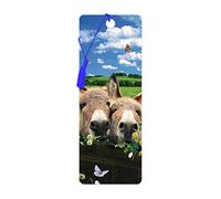 3D LiveLife Bookmark - Donkeys from Deluxebase. Cute Lenticular Donkey Page Marker. Animal Themed Accessories for Book Lovers. Small Gifts for Men, Women, Writers and Teachers.