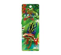 3D LiveLife Bookmark - Funky Frogs from Deluxebase. Cute Lenticular Frog Page Marker. Animal Themed Accessories for Book Lovers. Small Gifts for Men, Women, Writers and Teachers.