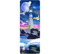3D LiveLife Bookmark - Lighthouse World from Deluxebase. Cute Lenticular Lighthouse Page Marker. Novelty Themed Accessories for Book Lovers. Small Gifts for Men, Women, Writers and Teachers.