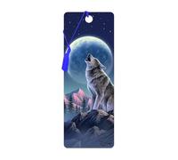 3D LiveLife Bookmark - Moonlight Sonata from Deluxebase. Cute Lenticular Wolf Page Marker. Animal Themed Accessories for Book Lovers. Small Gifts for Men, Women, Writers and Teachers.