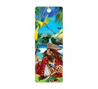 3D LiveLife Bookmark - Pirate Island from Deluxebase. Cute Lenticular Novelty Page Marker. Ship Themed Accessories for Book Lovers. Small Gifts for Men, Women, Writers and Teachers.