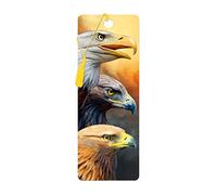 3D LiveLife Bookmark - Three Eagles from Deluxebase. Cute Lenticular Eagle Page Marker. Animal Themed Accessories for Book Lovers. Small Gifts for Men, Women, Writers and Teachers.