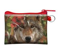 3D LiveLife Coin Purse - Autumn Encounter from Deluxebase. Lenticular Wolf Themed Wallet Featuring Secure Zip, Compact Design for Cash and Card Storage. Perfect Wild Animal Gift.