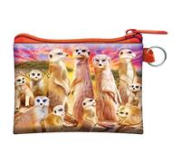 3D LiveLife Coin Purse - Cool Meerkats from Deluxebase. Lenticular Wild Animal Themed Wallet Featuring Secure Zip, Compact Design for Cash and Card Storage. Perfect Wilderness Gift.