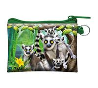 3D LiveLife Coin Purse - Ring-Tailed Lemurs from Deluxebase. Lenticular Jungle Themed Wallet Featuring Secure Zip, Compact Design for Cash and Card Storage. Perfect Wild Animal Gift.