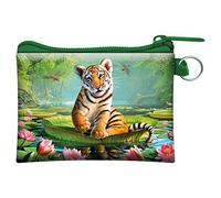 3D LiveLife Coin Purse - Tiger Lily from Deluxebase. Lenticular Big Cat Themed Wallet Featuring Secure Zip, Compact Design for Cash and Card Storage. Perfect Safari Animal Gift.