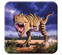 3D LiveLife Cork Coaster - Brown Rex from Deluxebase. Lenticular 3D T-Rex Drink & Mug Coasters. Fun Dinosaur Gifts for Women and Men. Novelty Kitchen and Decorative Home Accessories.