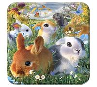 3D LiveLife Cork Coaster - Bunnies from Deluxebase. Lenticular 3D Cork Bunny Rabbit Coaster. Non-slip drinks mat with original artwork licensed from renowned artist, David Penfound