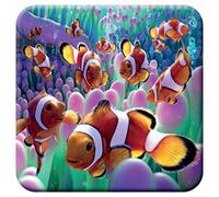 3D LiveLife Cork Coaster - Clown Fish from Deluxebase. Lenticular 3D Clown Fish Drink & Mug Coasters. Fun Animal Gifts for Women and Men. Novelty Kitchen and Decorative Home Accessories.
