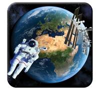 3D LiveLife Cork Coaster - Earth From Space from Deluxebase. Lenticular 3D Cork Astronomy Coaster. Non-slip drinks mat with original artwork licensed from renowned artist, David Penfound
