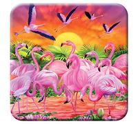 3D LiveLife Cork Coaster - Flamingo Lingo from Deluxebase. Lenticular 3D Flamingo Drink & Mug Coasters. Fun Animal Gifts for Women and Men. Novelty Kitchen and Decorative Home Accessories.