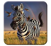 3D LiveLife Cork Coaster - Jailbird from Deluxebase. Lenticular 3D Cork Zebra Coaster. Non-slip drinks mat with original artwork licensed from renowned artist, Jerry LoFaro