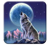 3D LiveLife Cork Coaster - Moonlight Sonata from Deluxebase. Lenticular Wolf Drink Coasters. Funny Gifts for Women and Men. Cute Novelty Kitchen Gift Ideas and Decorative Home Accessories
