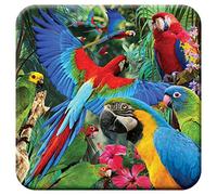 3D LiveLife Cork Coaster - Parrot Pandemonia from Deluxebase. Lenticular 3D Parrot Drink & Mug Coasters. Fun Animal Gifts for Women and Men. Novelty Kitchen and Decorative Home Accessories.