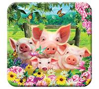 3D LiveLife Cork Coaster - Pig Pen from Deluxebase. Lenticular 3D Pig Drink & Mug Coasters. Fun Animal Gifts for Women and Men. Novelty Kitchen and Decorative Home Accessories.