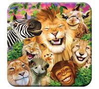3D LiveLife Cork Coaster - Safari Smiles from Deluxebase. Lenticular Wild Animal Drink Coasters. Funny Gifts for Women and Men. Cute Novelty Kitchen Gift Ideas and Decorative Home Accessories