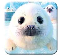 3D LiveLife Cork Coaster - Seal Pups from Deluxebase. Lenticular Ocean Animal Drink Coasters. Funny Gifts for Women and Men. Cute Novelty Kitchen Gift Ideas and Decorative Home Accessories