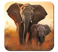 3D LiveLife Cork Coaster - Sunset Stroll from Deluxebase. Lenticular Elephant Drink Coasters. Funny Gifts for Women and Men. Cute Novelty Kitchen Gift Ideas and Decorative Home Accessories