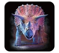 3D LiveLife Cork Coaster - Triceratops from Deluxebase. Lenticular Dinosaur Drink Coasters. Funny Gifts for Women and Men. Cute Novelty Kitchen Gift Ideas and Decorative Home Accessories