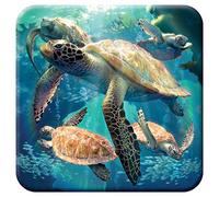 3D LiveLife Cork Coasters - Sea Turtle Swim from Deluxebase. Drinks Coaster with Lenticular 3D Animal Image. Non-Slip Protective Table Drink Mat for Home Decor and Decorative Accessories.