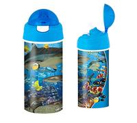 3D LiveLife Drinking Bottle - Shark Reef from Deluxebase. 3D Lenticular Ocean Water Bottle with Straw. 600ml kids drinks bottle with original artwork from renowned artist, David Penfound