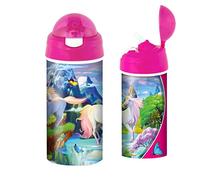 3D LiveLife Drinking Bottle - Unicorn Bliss from Deluxebase. 3D Lenticular 600ml BPA Free Reusable Pink Water Bottle with Straw and Flip Top Lid. Leak Proof Fantasy Drinks Bottles with Unicorn Design.