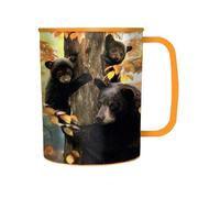 3D LiveLife Drinking Cup - A Mother's Watch from Deluxebase. 300ml Plastic Mug with Bear Theme, Reusable Coffee Cup, Portable Animal Tumbler for Camping, Picnic, Travel & Everyday Use.