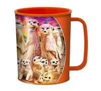 3D LiveLife Drinking Cup - Cool Meerkats from Deluxebase. 300ml Plastic Mug with Safari Theme, Reusable Coffee Cup, Portable Animal Tumbler for Camping, Picnic, Travel & Everyday Use.