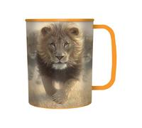 3D LiveLife Drinking Cup - Eat My Dust from Deluxebase. 300ml Plastic Mug with Lion Theme, Reusable Coffee Cup, Portable Animal Tumbler for Camping, Picnic, Travel & Everyday Use.