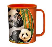 3D LiveLife Drinking Cup - Panda Club from Deluxebase. 300ml Plastic Mug with Jungle Theme, Reusable Coffee Cup, Portable Animal Tumbler for Camping, Picnic, Travel & Everyday Use.