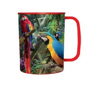 3D LiveLife Drinking Cup - Parrot Pandemonia from Deluxebase. 300ml Plastic Mug with Bird Theme, Reusable Coffee Cup, Portable Animal Tumbler for Camping, Picnic, Travel & Everyday Use.