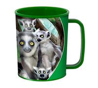 3D LiveLife Drinking Cup - Ring-Tailed Lemurs from Deluxebase. 300ml Plastic Mug with Lemur Theme, Reusable Coffee Cup, Portable Animal Tumbler for Camping, Picnic, Travel & Everyday Use.