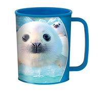 3D LiveLife Drinking Cup - Seal Pups from Deluxebase. 300ml Plastic Mug with Ocean Theme, Reusable Coffee Cup, Portable Animal Tumbler for Camping, Picnic, Travel & Everyday Use.