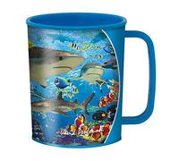 3D LiveLife Drinking Cup - Shark Reef from Deluxebase. 300ml Plastic Mug with Ocean Theme, Reusable Coffee Cup, Portable Animal Tumbler for Camping, Picnic, Travel & Everyday Use.