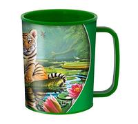 3D LiveLife Drinking Cup - Tiger Lily from Deluxebase. 300ml Plastic Mug with Big Cat Theme, Reusable Coffee Cup, Portable Animal Tumbler for Camping, Picnic, Travel & Everyday Use.