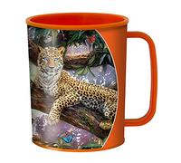 3D LiveLife Drinking Cup - Treetop Leopards from Deluxebase. 300ml Plastic Mug with Big Cat Theme, Reusable Coffee Cup, Portable Animal Tumbler for Camping, Picnic, Travel & Everyday Use.