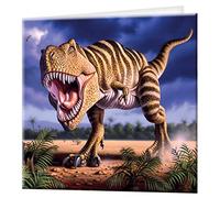 3D LiveLife Greeting Card - Brown Rex from Deluxebase. Blank Card with Lenticular 3D Dinosaur Image and Envelope. Unique Notecard for All Occasions and Premium Stationery Sets.