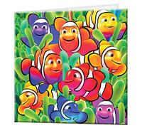 3D LiveLife Greeting Card - Cute Clowns from Deluxebase. Blank Card with Lenticular 3D Clown Fish Image and Envelope. Unique Notecard for All Occasions and Premium Stationery Sets.