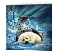 3D LiveLife Greeting Card - Harp Seals from Deluxebase. Colourful Seals Lenticular 3D Card for any occasion and age. Original artwork licensed from renowned artist, David Penfound