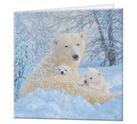 3D LiveLife Greeting Card - Northern Family from Deluxebase. Blank Card with Lenticular 3D Polar Bear Image and Envelope. Unique Notecard for All Occasions and Premium Stationery Sets.