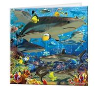 3D LiveLife Greeting Card - Shark Reef from Deluxebase. Blank Card with Lenticular 3D Shark Image and Envelope. Unique Notecard for All Occasions and Premium Stationery Sets.