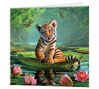 3D LiveLife Greeting Card - Tiger Lily from Deluxebase. Blank Card with Lenticular 3D Tiger Image and Envelope. Unique Notecard for All Occasions and Premium Stationery Sets.