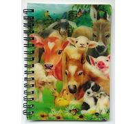 3D LiveLife Jotter - Baby Farm Animals from Deluxebase. Spiral Bound A6 Notebook with 80 Plain Recycled Pages. Pocket Sized Animal Notepad, Journal or Drawing Book with Cute Cover