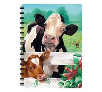 3D LiveLife Jotter - Bees & Cows from Deluxebase. Lenticular 3D Farm A6 Spiral Notebook with Plain Recycled Paper Pages. Artwork Licensed from Renowned Artist Linda Picken