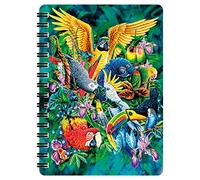 3D LiveLife Jotter - Birds of the Tropics from Deluxebase. Spiral Bound A6 Notebook with 80 Plain Recycled Pages. Pocket Sized Animal Notepad, Journal or Drawing Book with Parrot Cover