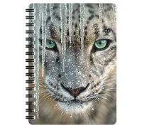 3D LiveLife Jotter - Blue Ice from Deluxebase. Spiral Bound A6 Notebook with 80 Plain Recycled Pages. Pocket Sized Animal Notepad, Journal or Drawing Book with Snow Leopard Cover