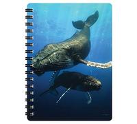 3D LiveLife Jotter - Blue Whale from Deluxebase. Spiral Bound A6 Notebook with 80 Plain Recycled Pages. Pocket Sized Animal Notepad, Journal or Drawing Book with Whale Cover