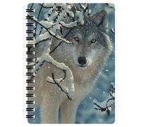 3D LiveLife Jotter - Broken Silence from Deluxebase. Spiral Bound A6 Notebook with 80 Plain Recycled Pages. Pocket Sized Animal Notepad, Journal or Drawing Book with Wolf Cover