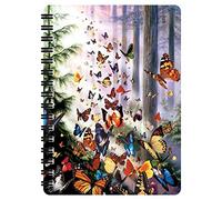 3D LiveLife Jotter - Butterfly Woods from Deluxebase. Spiral Bound A6 Notebook with 80 Plain Recycled Pages. Pocket Sized Animal Notepad, Journal or Drawing Book with Insect Cover