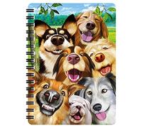 3D LiveLife Jotter - Canine Selfie from Deluxebase. Spiral Bound A6 Notebook with 80 Plain Recycled Pages. Pocket Sized Animal Notepad, Journal or Drawing Book with Dog Cover